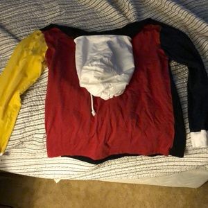 quarter button up with hood